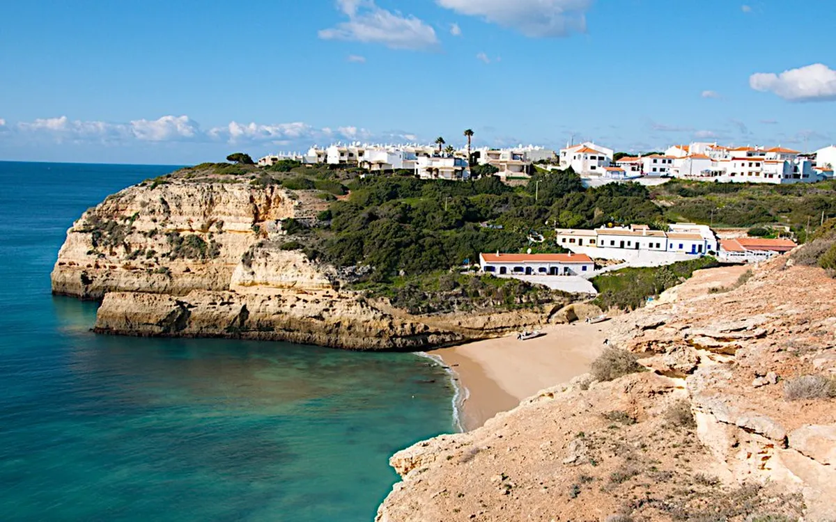 A golden beach on the Algarve, Portugal