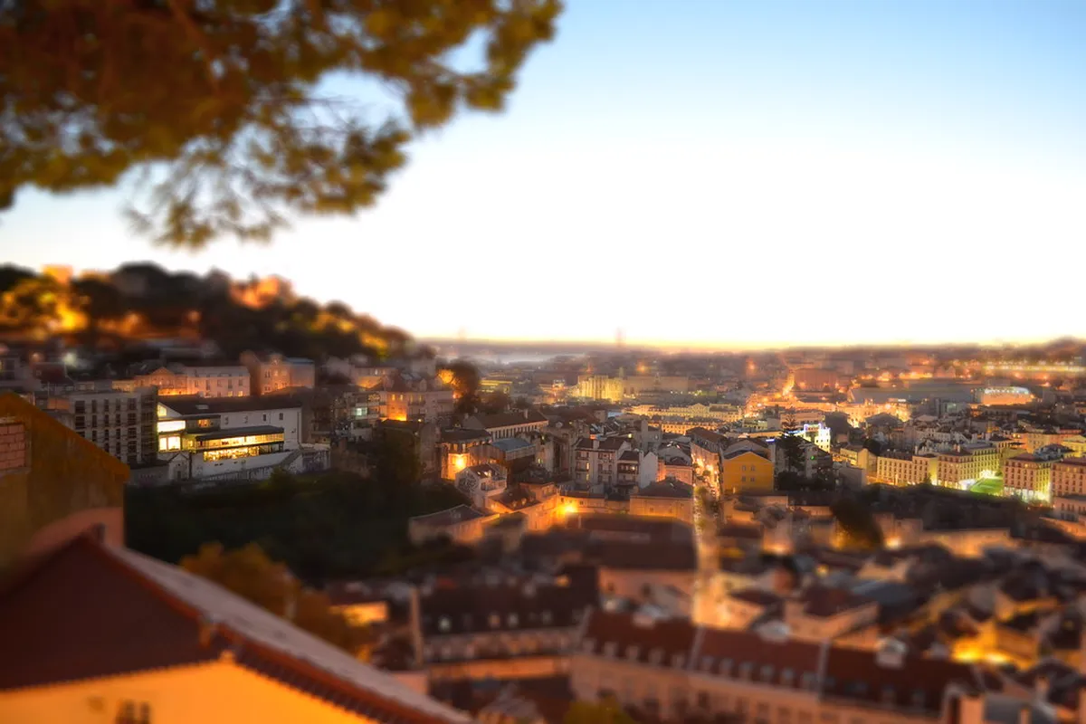 A viewpoint over the rooftops of Lisbon, Portugal