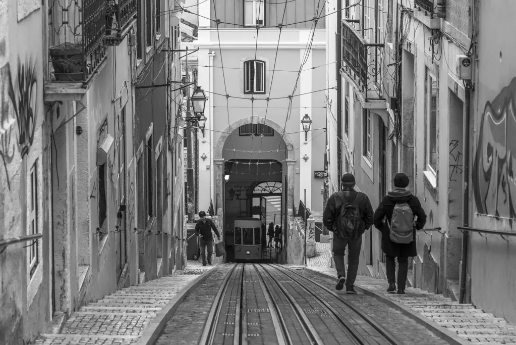 Bica Funicular in Lisbon, Portugal