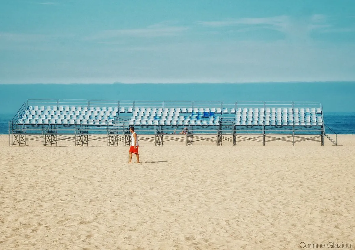 The wide beach at Nazaré, Portugal