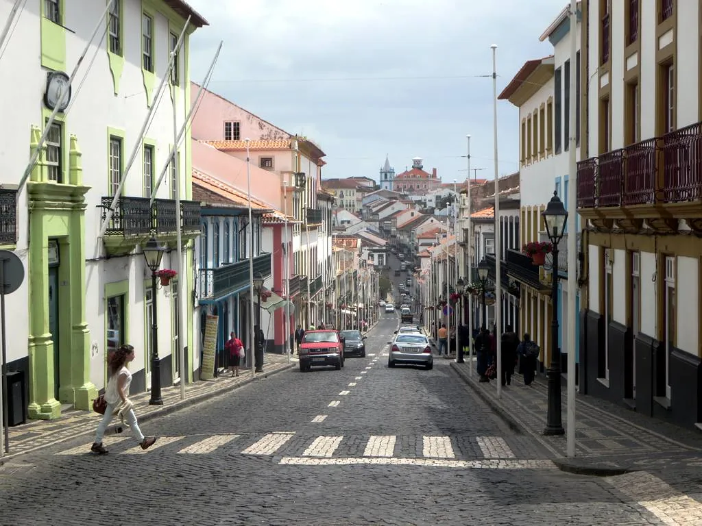 Streets Angra Heroísmo in Azores, Portugal